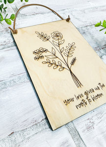 Birth Flower Personalized Sign - Mother's Day Gift