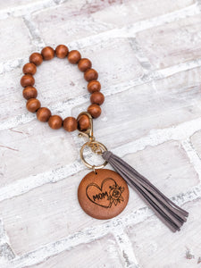 Beaded Tassel Wristlet Keychain - Wood Keychain - Gift - Inspirational