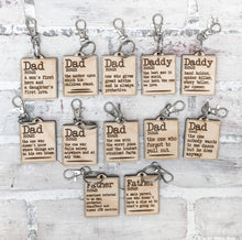 Load image into Gallery viewer, Dad Definition Wood Keychain - Father&#39;s Day Gift
