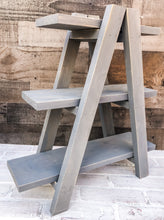 Load image into Gallery viewer, Farmhouse Collapsible Tiered Tray Ladder Display - Rustic Shelf
