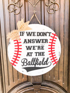 3D Baseball or Softball Door Hanger - Housewarming