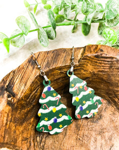 Decorated Christmas Tree Acrylic Earrings