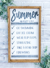 Load image into Gallery viewer, Rustic Framed Farmhouse Summer Bucket List Sign - Wall Decor
