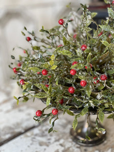 Winter Blaze Berry Half Sphere - Christmas Greenery - Winter Decor