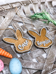 Personalized Easter Basket Bunny Head Tag
