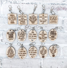 Load image into Gallery viewer, Wood Keychain for Dad - Father&#39;s Day Gift
