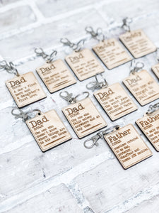 Dad Definition Wood Keychain - Father's Day Gift