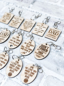 Wood Keychain for Dad - Father's Day Gift