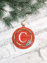 Load image into Gallery viewer, Farmhouse Initial Christmas Ornament - Merry Christmas

