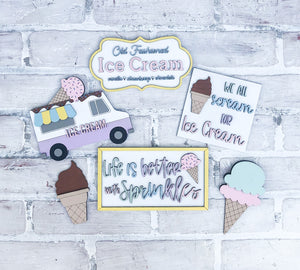 3D Ice Cream Tiered Tray Set - Summer - Seasonal Decor