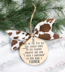 God Made A Farmer Christmas Ornament