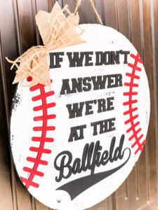 3D Baseball or Softball Door Hanger - Housewarming