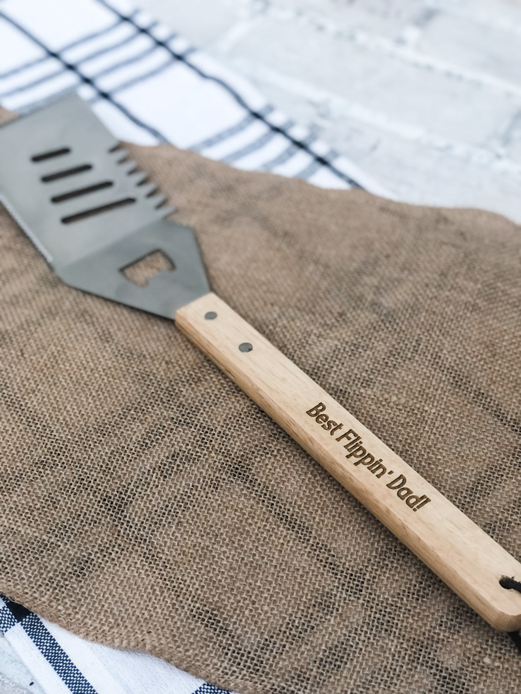 Personalized Wooden Handled BBQ Tool - Grill Accessory - Father's Day Gift - Gift For Him