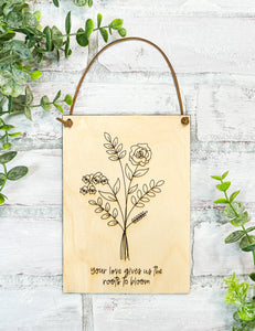 Birth Flower Personalized Sign - Mother's Day Gift