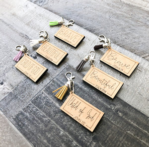 God's Promises Tassel Keychain - Wood Keychains - Gift - Inspirational