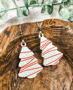 Christmas Tree Cake Acrylic Earrings