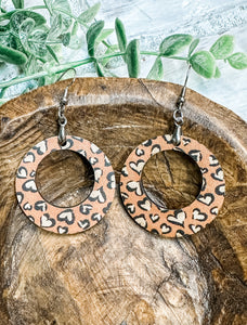 Leopard Heart Acrylic Earrings - Valentine’s Day