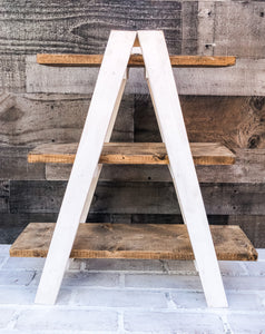 Farmhouse Collapsible Tiered Tray Ladder Display - Rustic Shelf