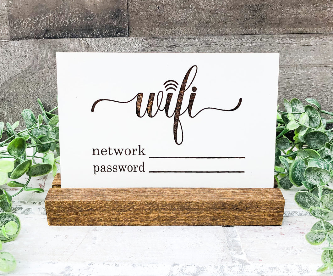 WiFi Network & Password Sign - Guest Bedroom Shelf Sitter - Office Decor
