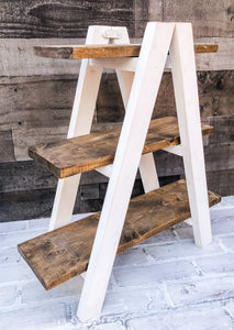 Farmhouse Collapsible Tiered Tray Ladder Display - Rustic Shelf