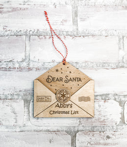 Letter to Santa Christmas Ornament - Personalized