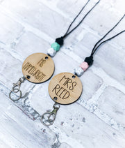 Personalized Wood Lanyard - Teacher Gift - Accessory