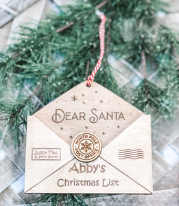 Letter to Santa Christmas Ornament - Personalized