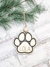 Load image into Gallery viewer, Pet Paw Print Keepsake Christmas Ornament - Personalized
