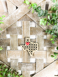 Lubbock, Texas Rattan Wood Kitchen Magnet