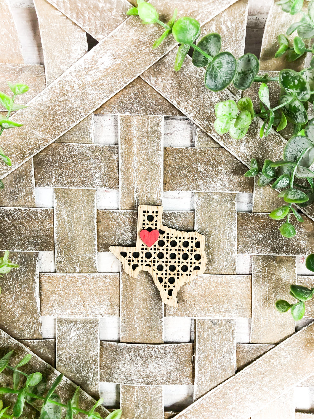 Lubbock, Texas Rattan Wood Kitchen Magnet